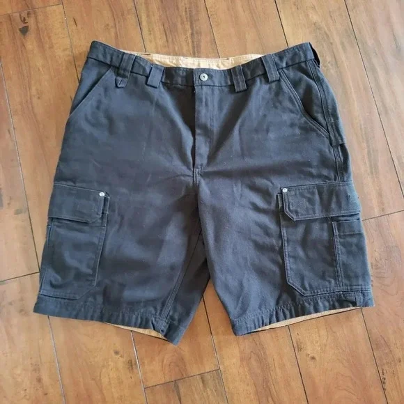 Duluth Trading Company Heavy 100% Cotton Canvas CARGO Shorts Tan Men's 42×12 - Picture 3 of 12